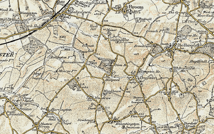 Old map of Hillpool in 1901-1902