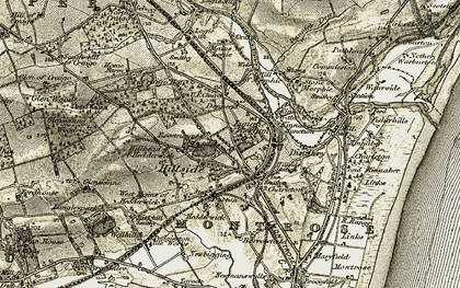 Old map of Borrowfield in 1907-1908