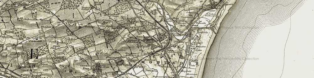 Old map of Woodfield Cott in 1907-1908