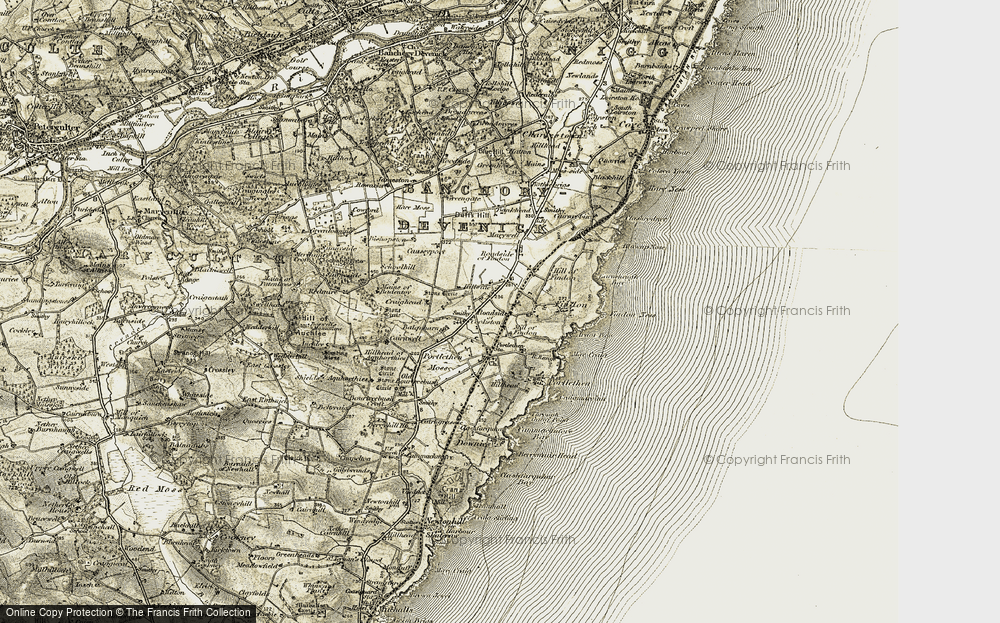 Old Map of Hillside, 1908-1909 in 1908-1909