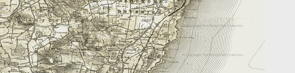Old map of Hillside in 1908-1909