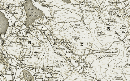 Old map of Hillside in 1911-1912