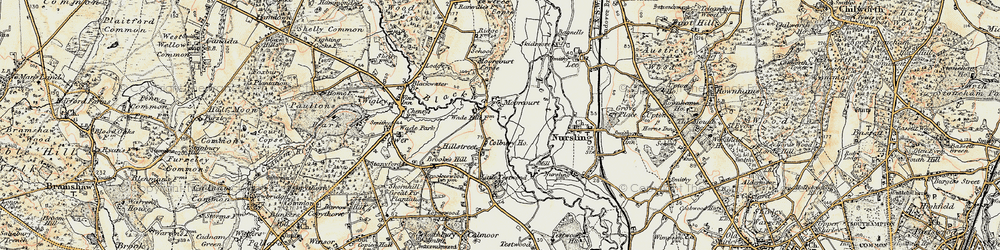 Old map of Broadlands Lake in 1897-1909
