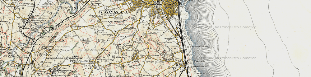 Old map of Tunstall Hills in 1901-1904