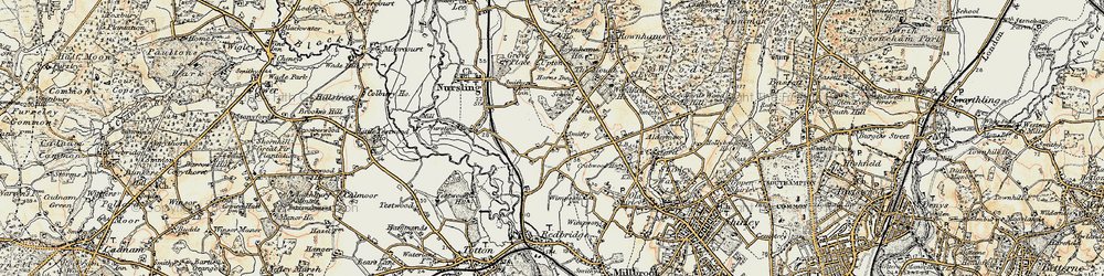 Old map of Hillyfields in 1897-1909