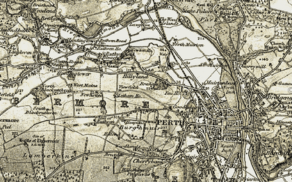 Old map of Hillyland in 1906-1908