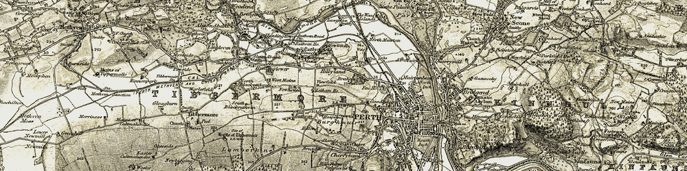 Old map of Hillyland in 1906-1908