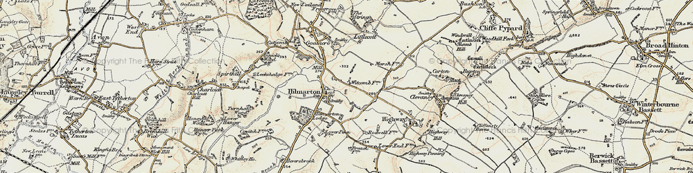 Old map of Hilmarton in 1898-1899