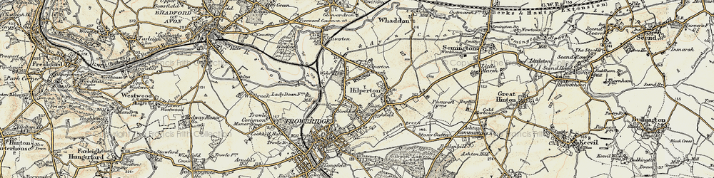 Old map of Hilperton Marsh in 1898-1899