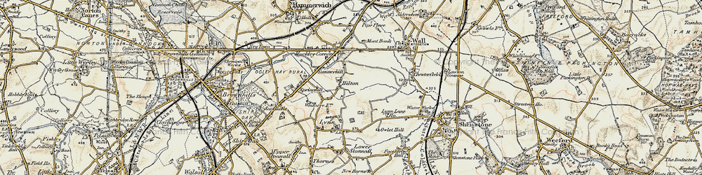 Old map of Hilton in 1902