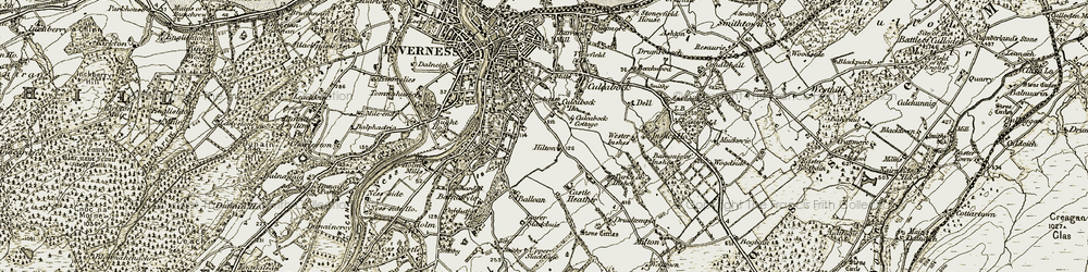 Old map of Hilton in 1908-1912