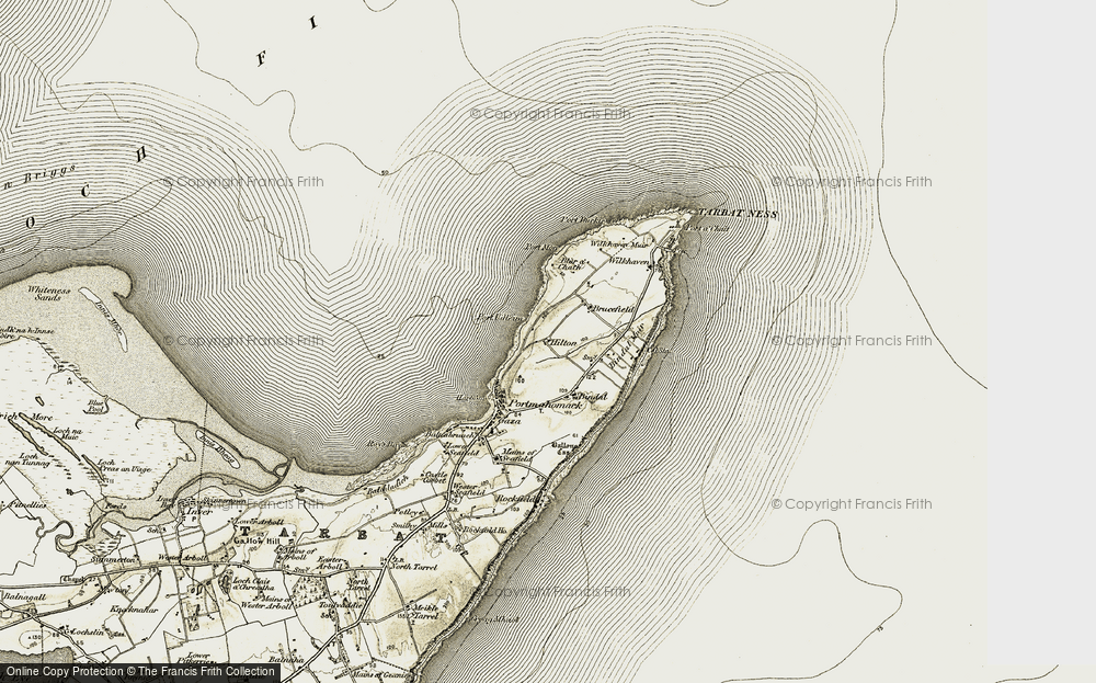 Old Map of Historic Map covering Brucefield in 1910-1912