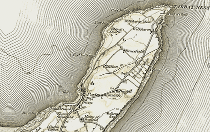 Old map of Bindal Muir in 1910-1912