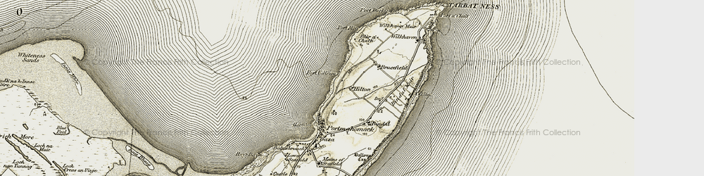 Old map of Bindal Muir in 1910-1912