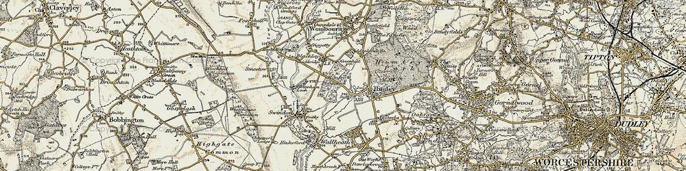 Old map of Himley in 1902