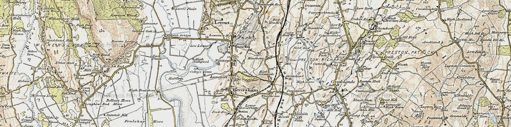 Old map of Levens Park in 1903-1904