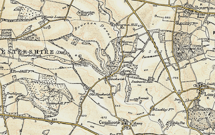 Old map of Bourton Downs in 1899