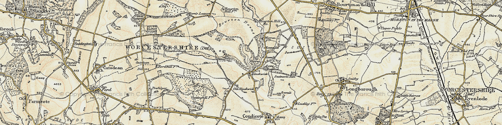 Old map of Bourton Hill Ho in 1899