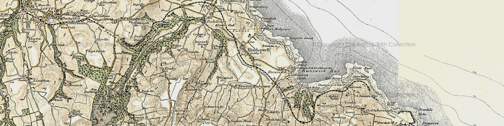 Old map of Hinderwell in 1903-1904