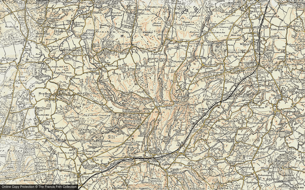 Old Map of Historic Map covering Boundless Copse in 1897-1909