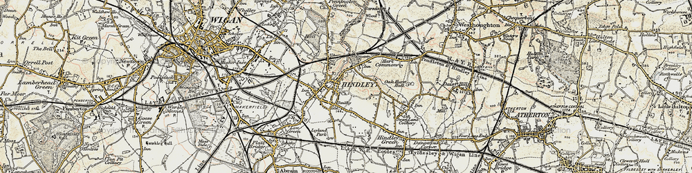 Old map of Hindley in 1903