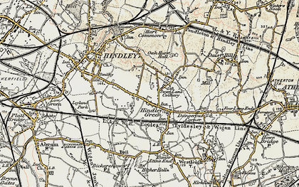 Old map of Hindley Green in 1903