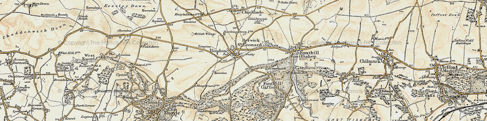 Old map of Hindon in 1897-1899