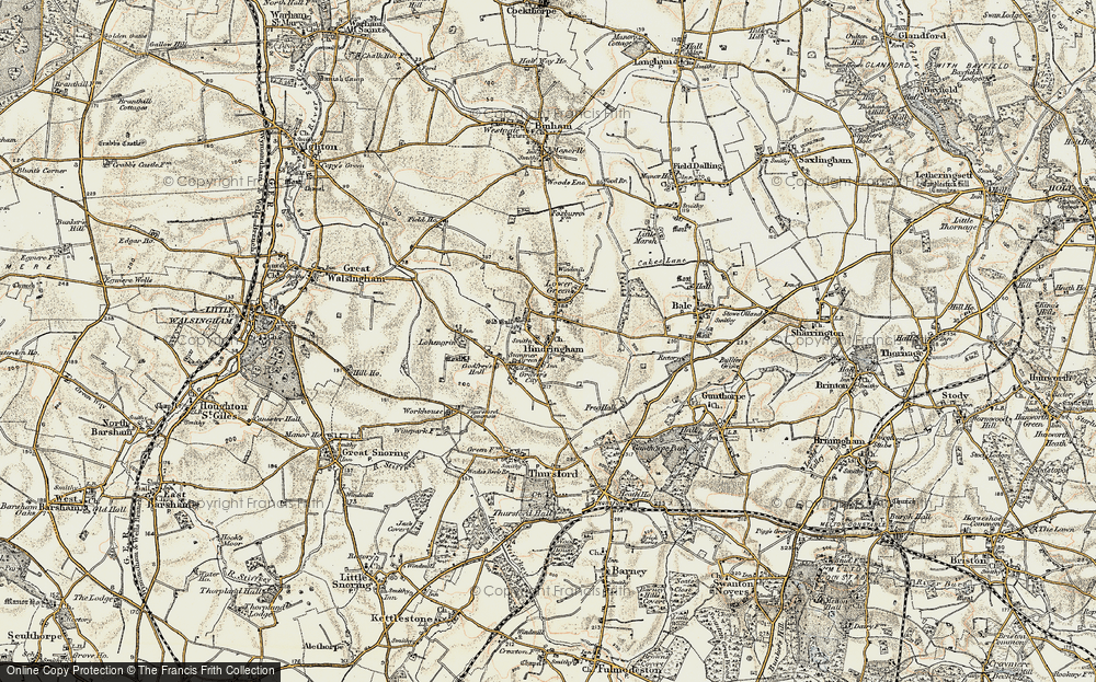 Old Map of Hindringham, 1901-1902 in 1901-1902