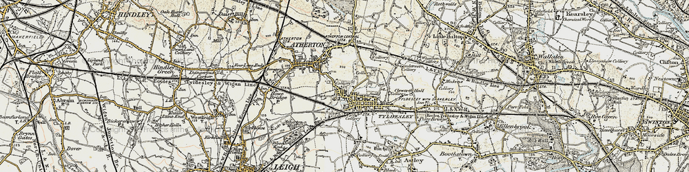 Old map of Hindsford in 1903