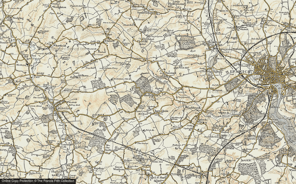 Old Map of Hintlesham, 1898-1901 in 1898-1901