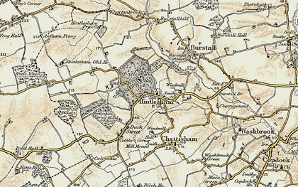 Old map of Hintlesham in 1898-1901