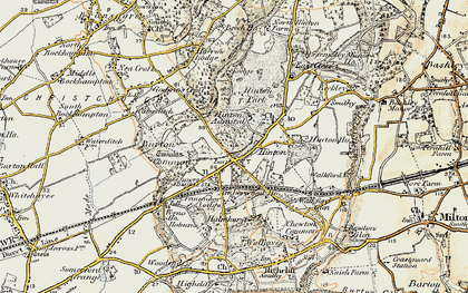 Old map of Hinton Admiral in 1897-1909
