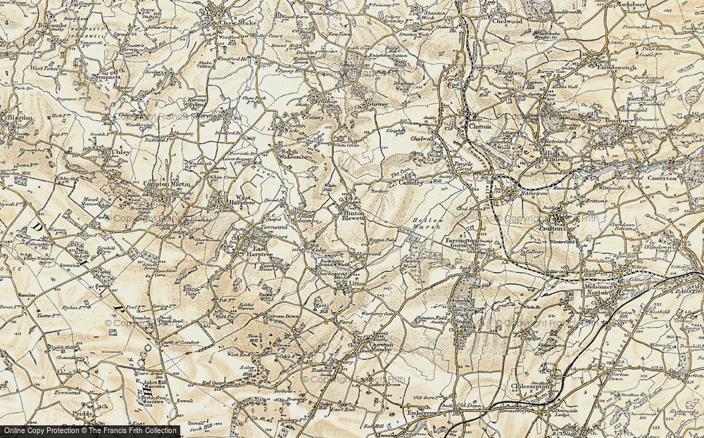 Old Map of Hinton Blewett, 1899 in 1899