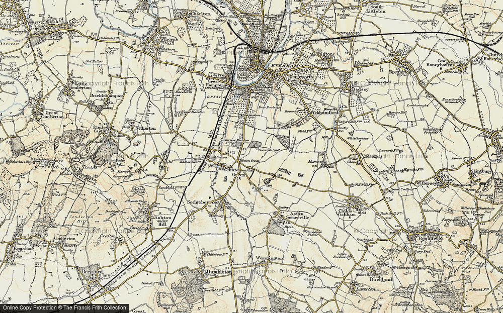 Old Map of Historic Map covering Blake's Hill in 1899-1901