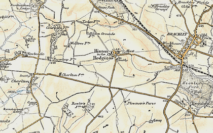 Old map of Hinton-in-the-Hedges in 1898-1901