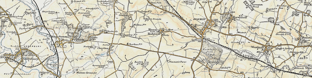 Old map of Hinton-in-the-Hedges in 1898-1901