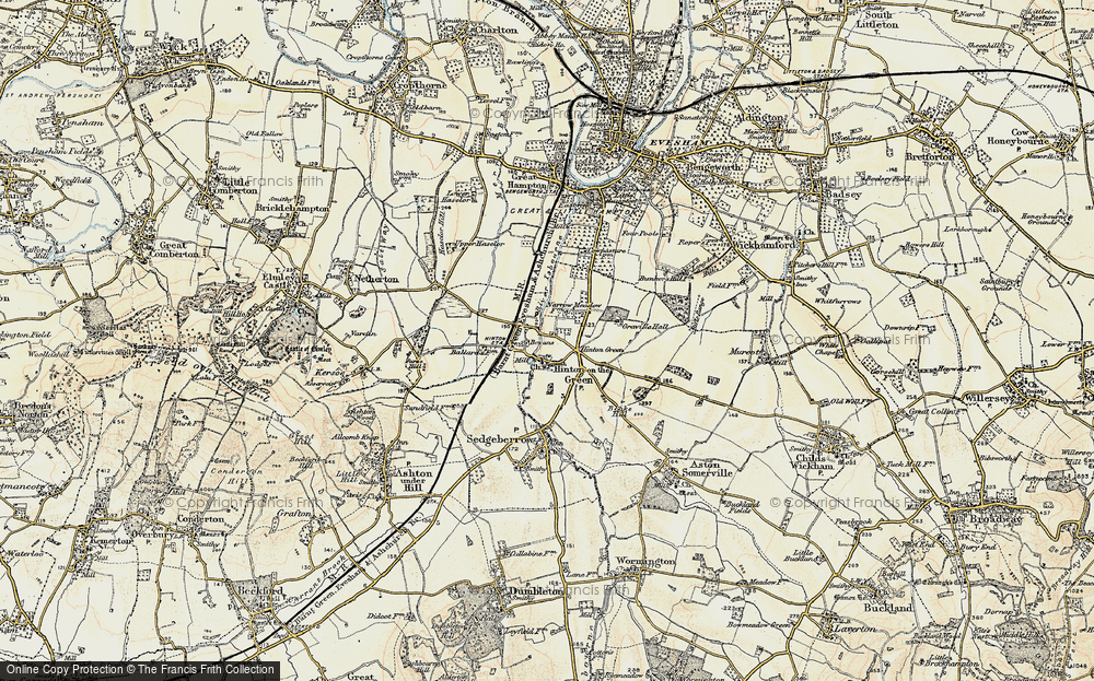 Old Map of Hinton on the Green, 1899-1901 in 1899-1901