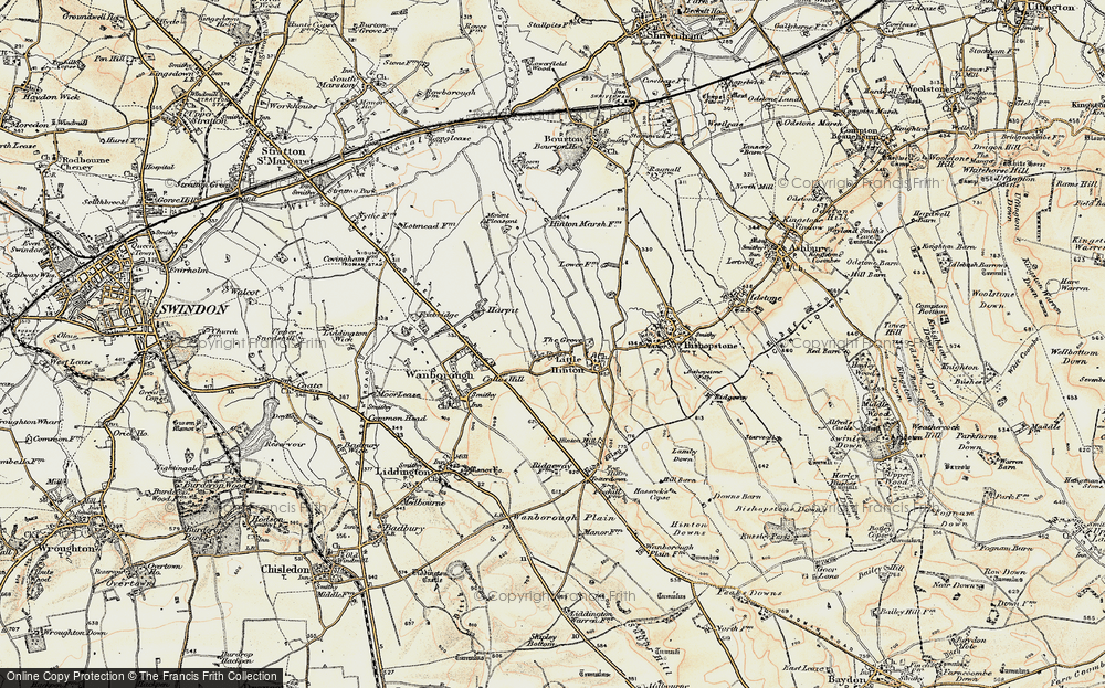 Old Map of Hinton Parva, 1897-1899 in 1897-1899