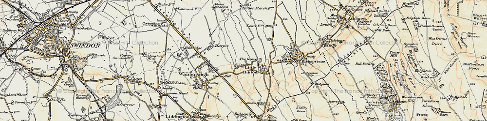 Old map of Hinton Parva in 1897-1899