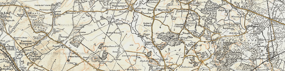 Old map of Hinton Parva in 1897-1909