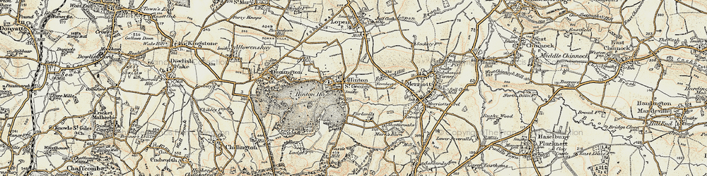 Old map of Hinton St George in 1898-1899
