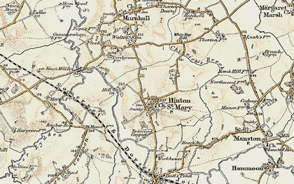 Old map of Hinton St Mary in 1897-1909