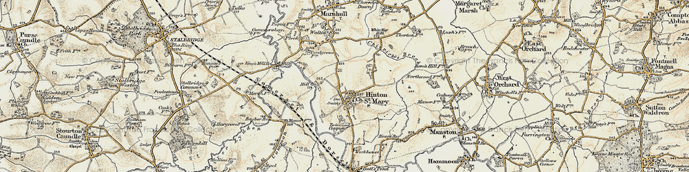 Old map of Hinton St Mary in 1897-1909