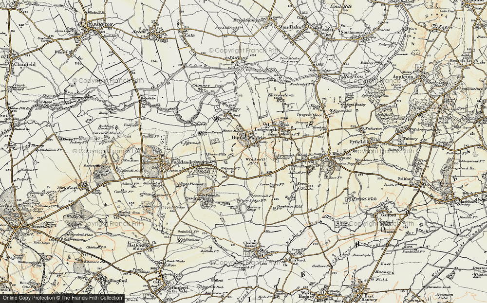 Old Map of Hinton Waldrist, 1897-1899 in 1897-1899