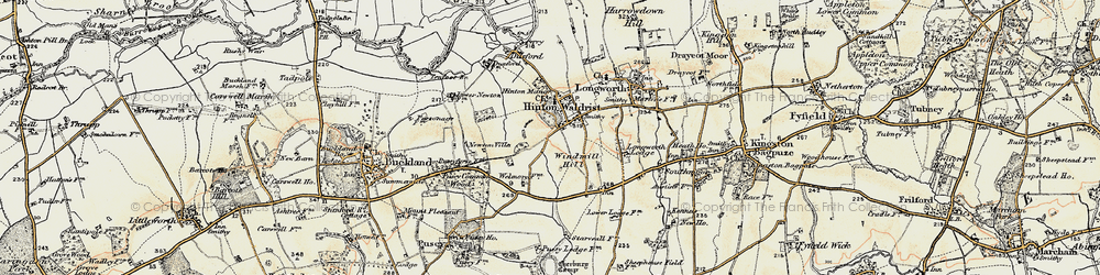Old map of Hinton Waldrist in 1897-1899
