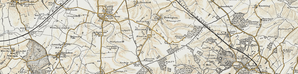 Old map of Hinwick in 1898-1901