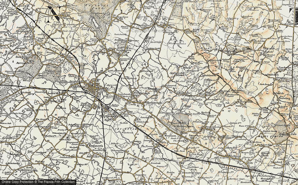 Old Map of Hinxhill, 1897-1898 in 1897-1898