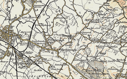 Old map of Hinxhill in 1897-1898