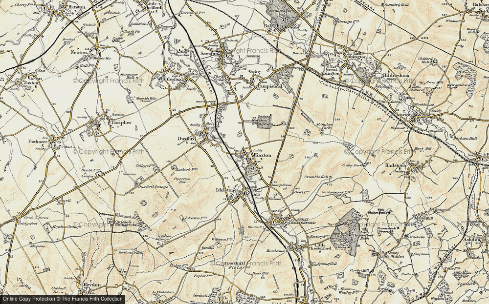 Old Map of Hinxton, 1898-1901 in 1898-1901