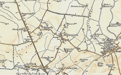 Old map of Hinxworth in 1898-1901